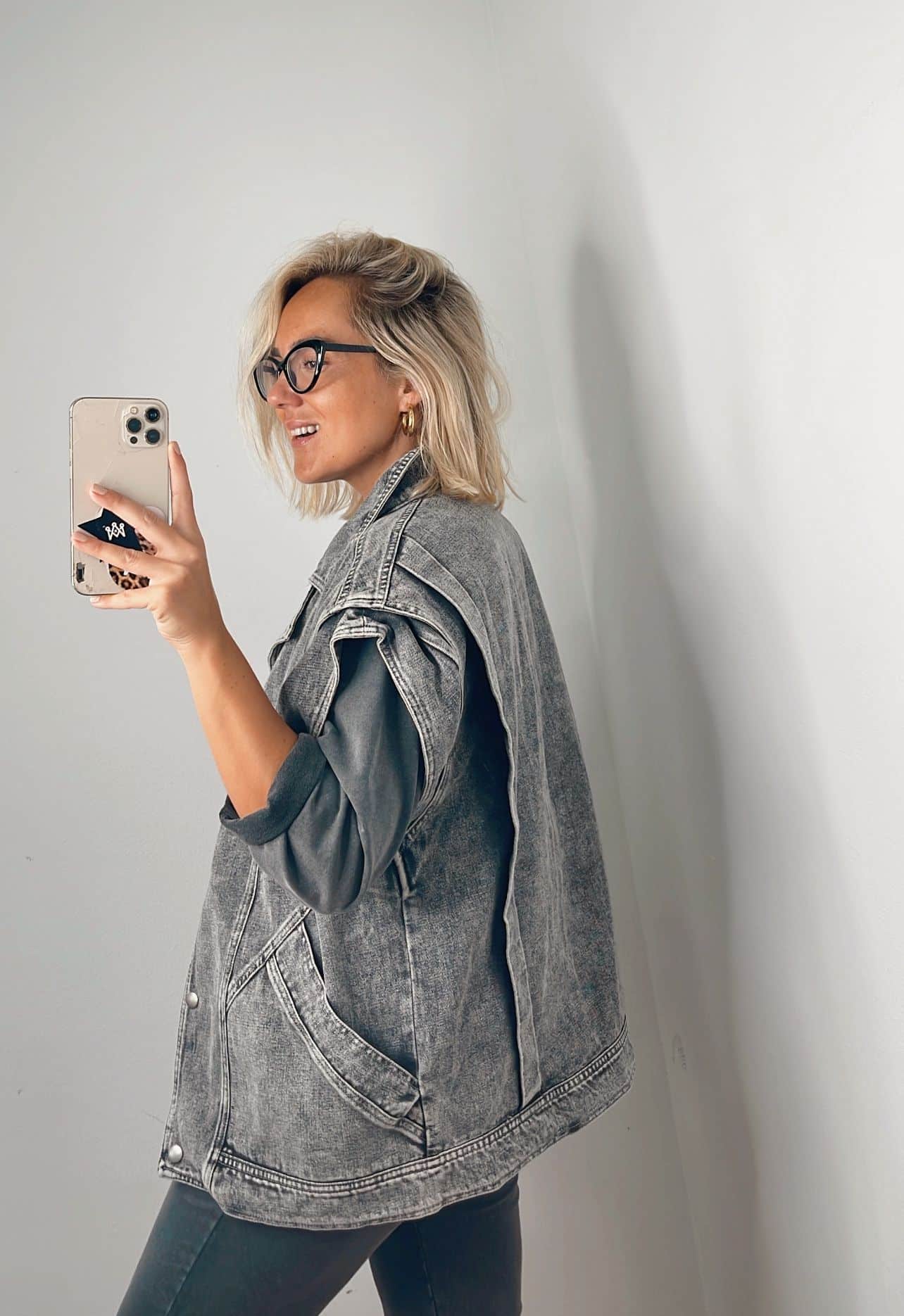 Chaleco denim oversize ” Good vibes only”