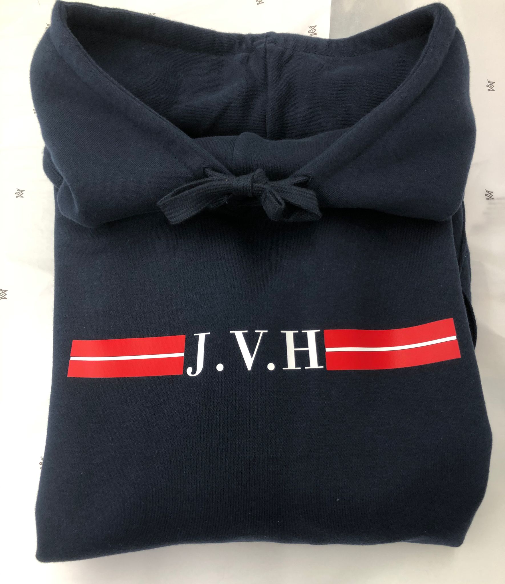 Sudadera con capucha azul marino | iniciales personalizadas