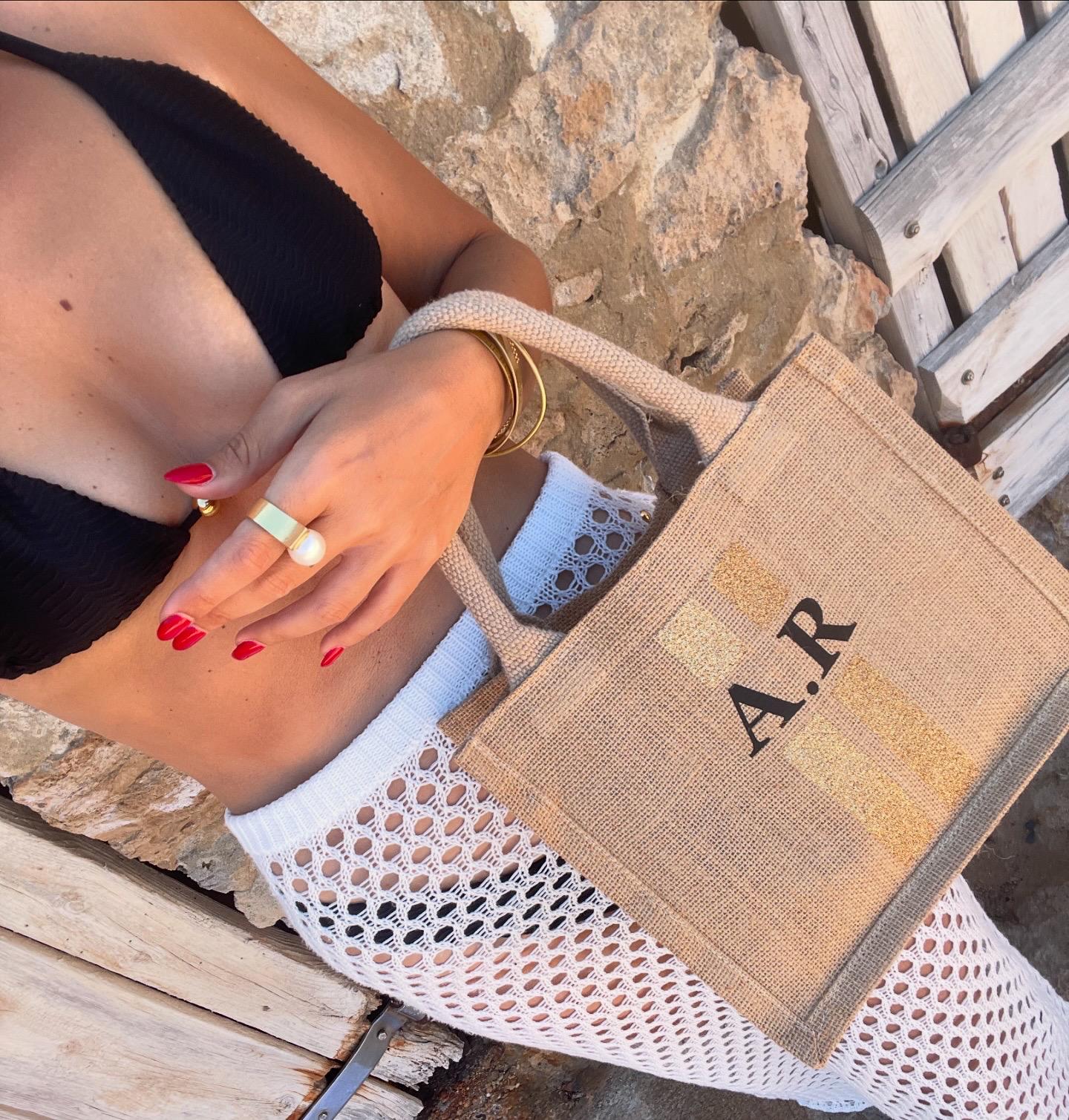 Tote Ibiza mini glitter + neceser |  iniciales