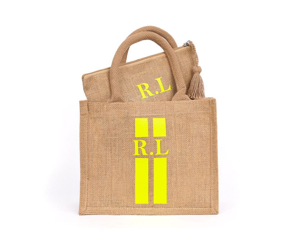 Pack Tote bag + Neceser iniciales flúor | personalizable