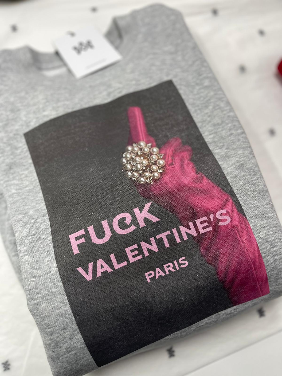 Sudadera gris Fuck Valentine’s