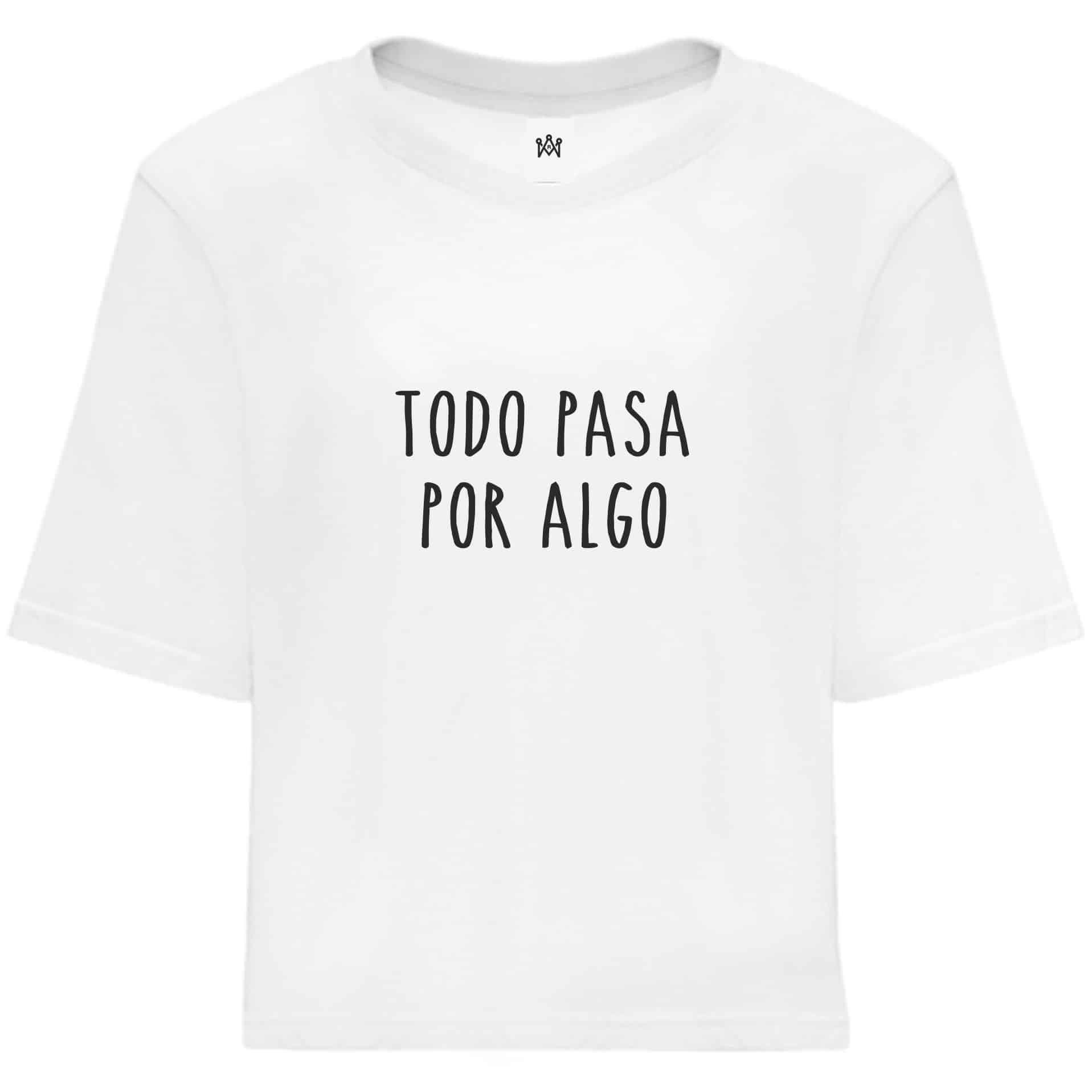 Camiseta oversize blanca mujer | “Todo pasa por algo”